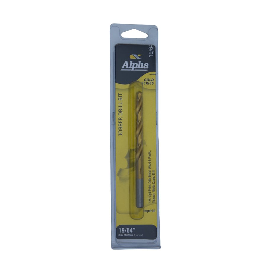 19/64IN (7.54MM) JOBBER DRILL BIT CARDED - GOLD SERIES