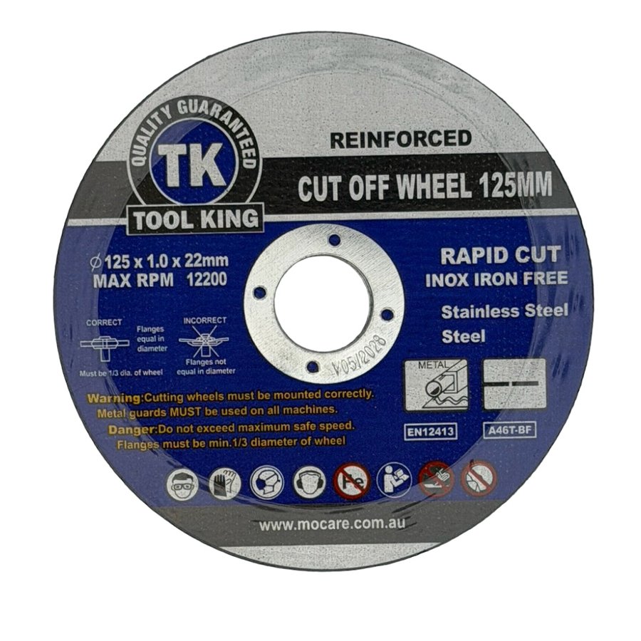 TOOLKING CUT OFF WHEEL 125MM 5 INCH - PACK OF 5