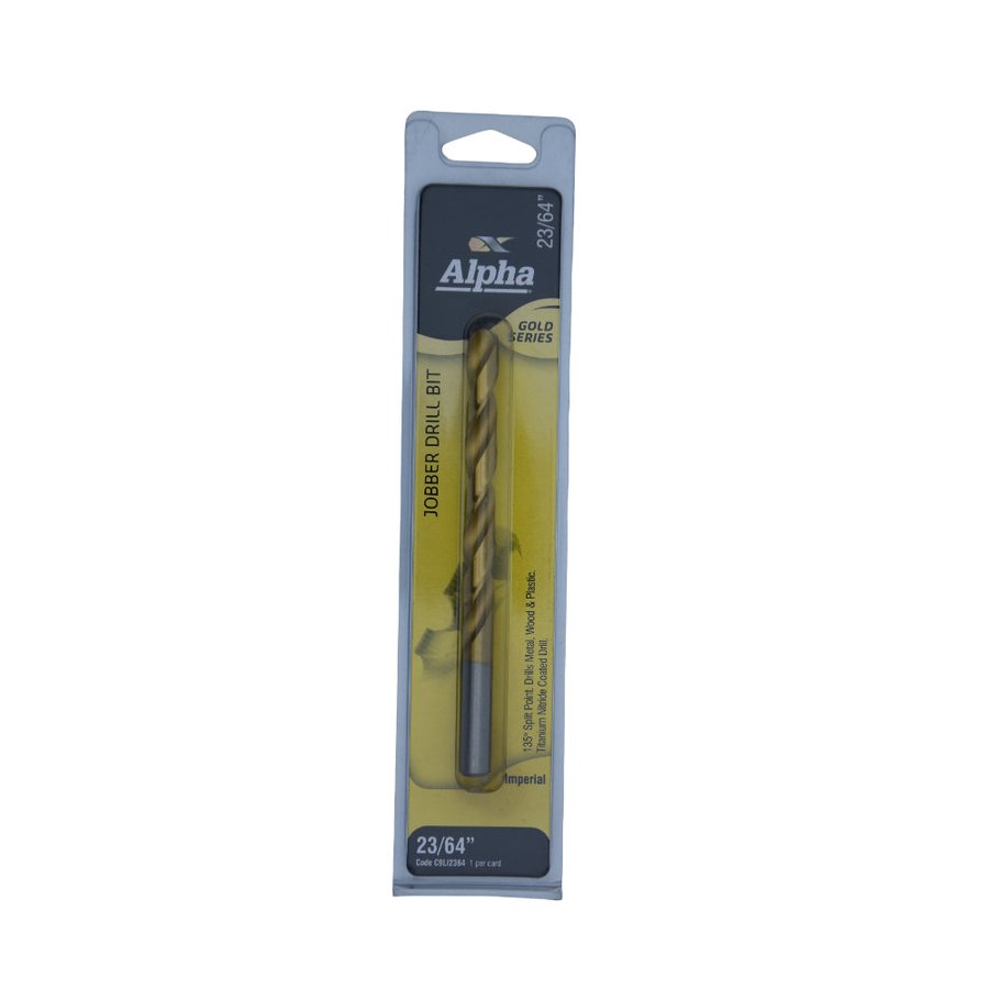 23/64IN (9.13MM) JOBBER DRILL BIT CARDED - GOLD SERIES